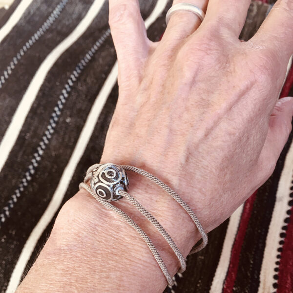 MoroccanSilverBeadBraceletOn.jpg