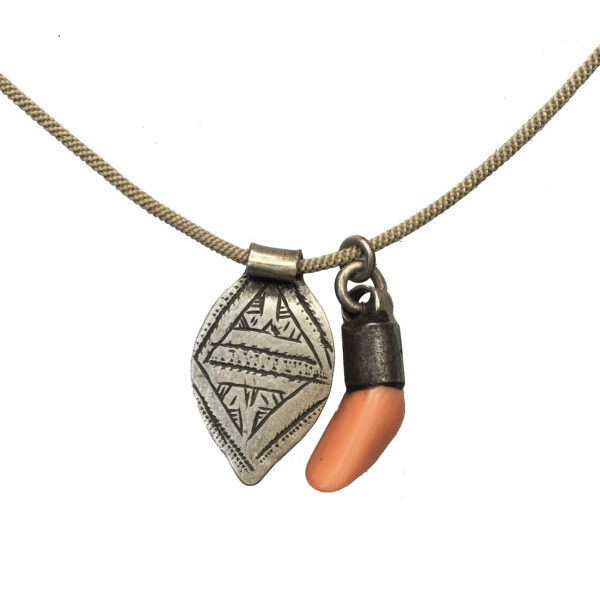 CoralAmuletAndSilverCharm1